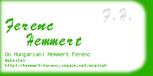 ferenc hemmert business card